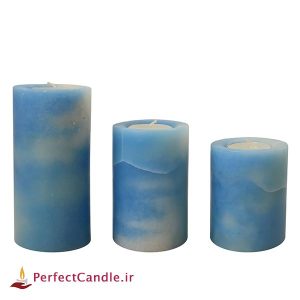 شمع استوانه ای مرمر آبی تیفانی