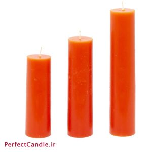 ست ۳ تایی شمع استوانه ای نارنجی