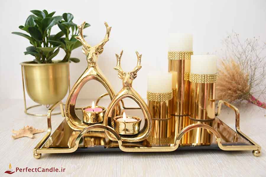 سینی آینه و گوزن طلایی