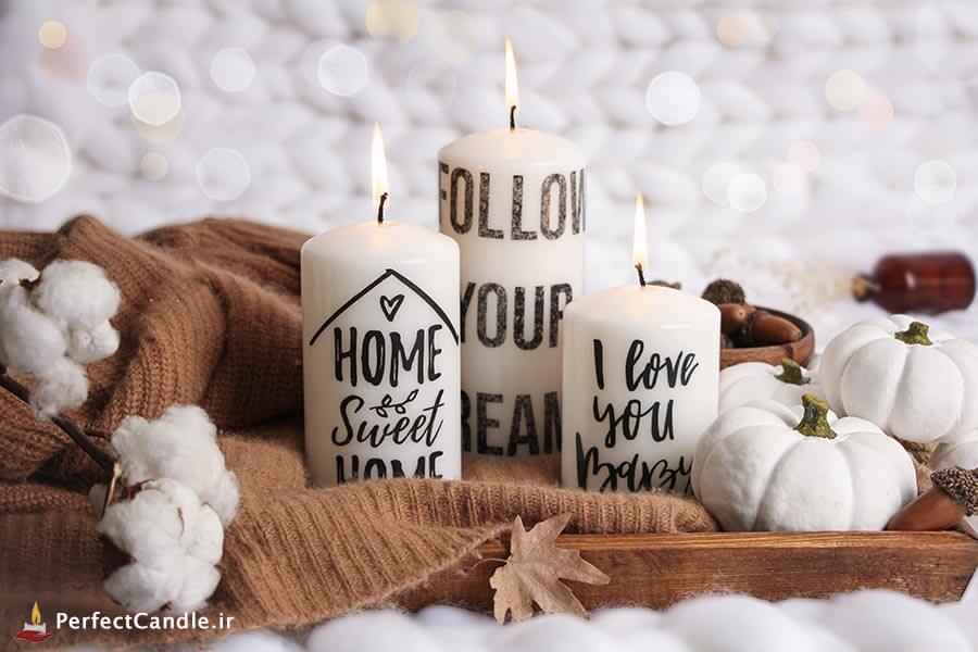 شمع محدب طرح Sweet Home