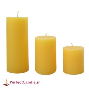 ست ۳ تایی شمع استوانه ای زرد