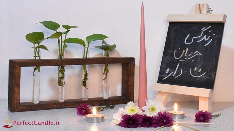 شمع قلمی صورتی ۳۰ سانتی متر پرفکت
