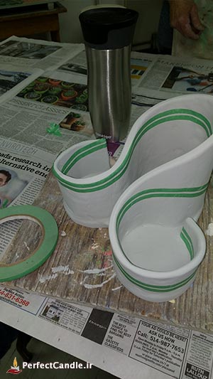 آموزش ساخت جا شمعی گلی