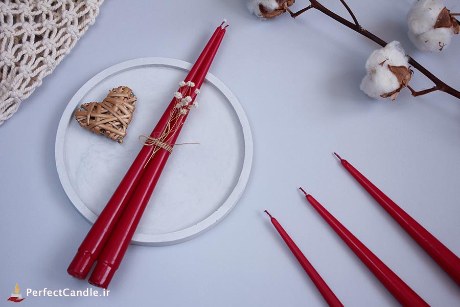 شمع قلمی ۳۰ سانتی متر قرمز رنگ