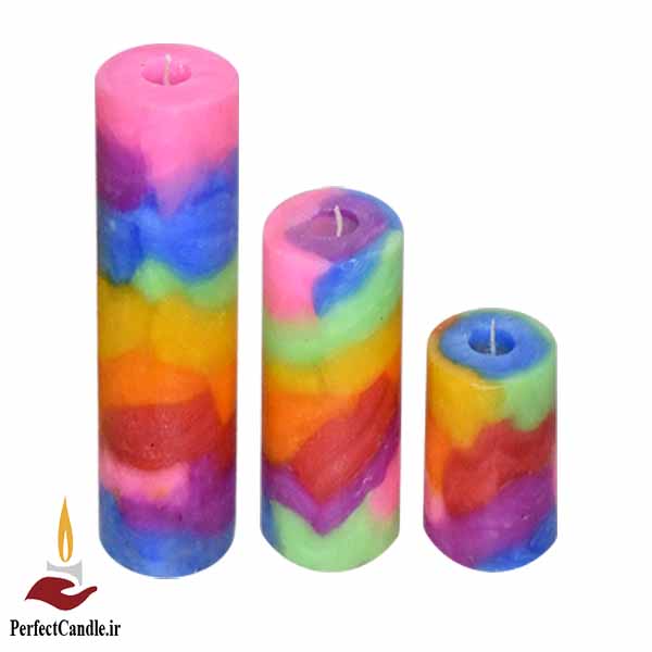 ست شمع استوانه رنگین کمان